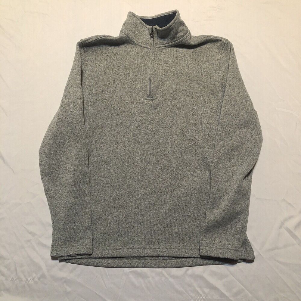 Izod Mens 1/4 Zip Size M Long Sleeve Fleece Pullover Shirt